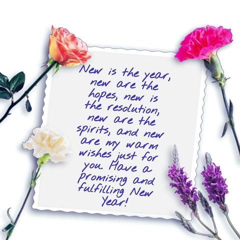 Write the Best Happy New Year Quotes on a Greeting Card to Your Loved Ones - Flora Queen